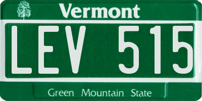 VT license plate LEV515