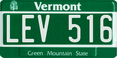 VT license plate LEV516