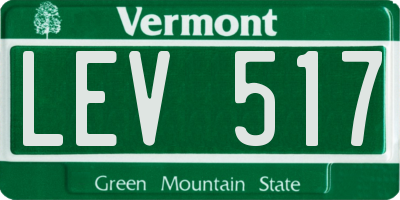 VT license plate LEV517