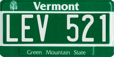 VT license plate LEV521