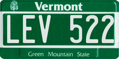 VT license plate LEV522