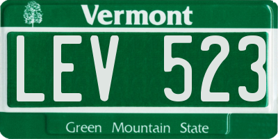 VT license plate LEV523