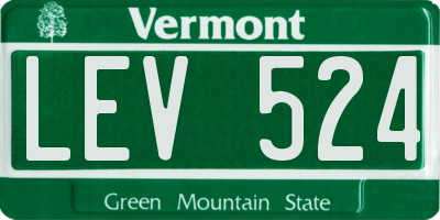 VT license plate LEV524
