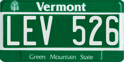 VT license plate LEV526