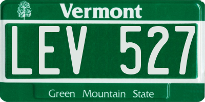 VT license plate LEV527