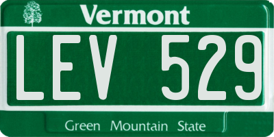 VT license plate LEV529
