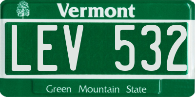 VT license plate LEV532