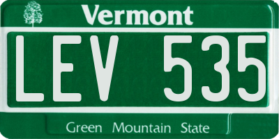 VT license plate LEV535