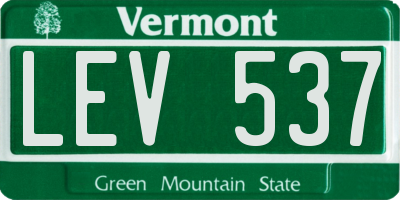 VT license plate LEV537