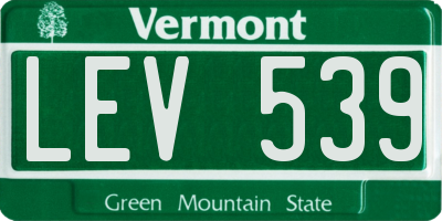 VT license plate LEV539