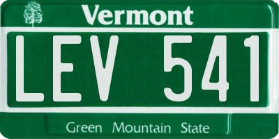 VT license plate LEV541