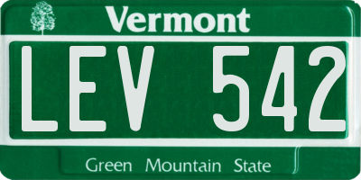 VT license plate LEV542