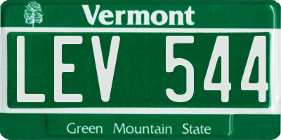 VT license plate LEV544