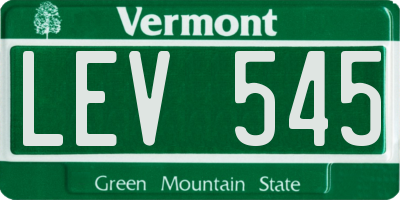 VT license plate LEV545