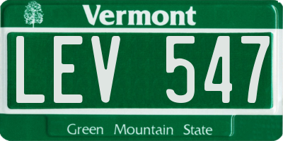 VT license plate LEV547