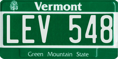 VT license plate LEV548