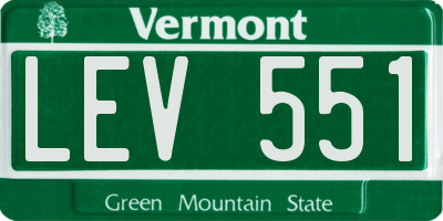 VT license plate LEV551