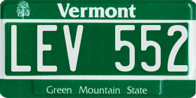 VT license plate LEV552