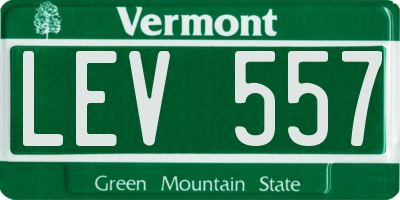VT license plate LEV557