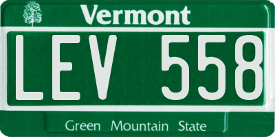 VT license plate LEV558