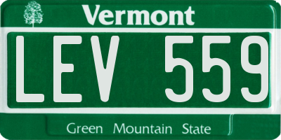 VT license plate LEV559