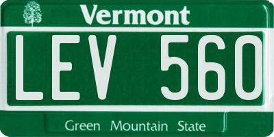 VT license plate LEV560