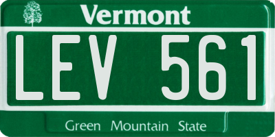 VT license plate LEV561