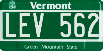VT license plate LEV562