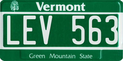 VT license plate LEV563