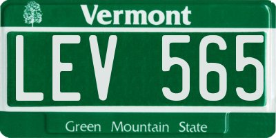 VT license plate LEV565