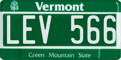 VT license plate LEV566