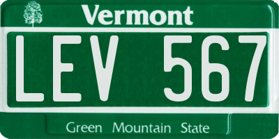 VT license plate LEV567