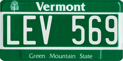 VT license plate LEV569