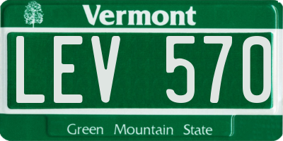 VT license plate LEV570