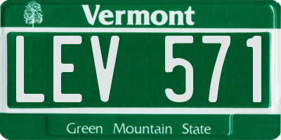 VT license plate LEV571