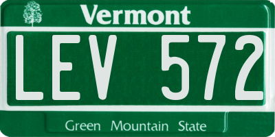 VT license plate LEV572