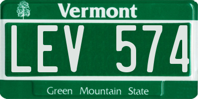 VT license plate LEV574