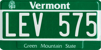 VT license plate LEV575