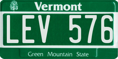 VT license plate LEV576