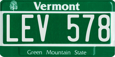 VT license plate LEV578
