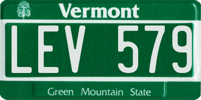 VT license plate LEV579