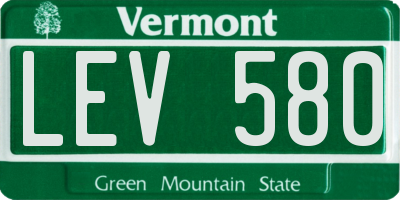 VT license plate LEV580