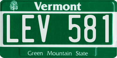 VT license plate LEV581