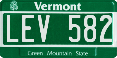 VT license plate LEV582