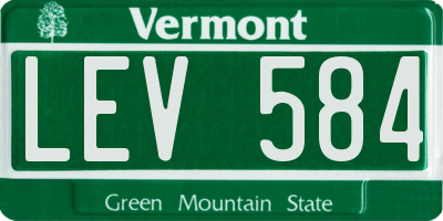 VT license plate LEV584