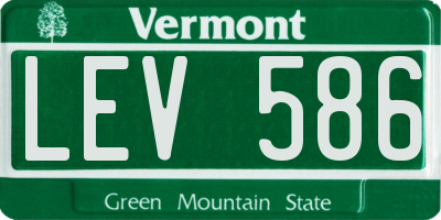 VT license plate LEV586