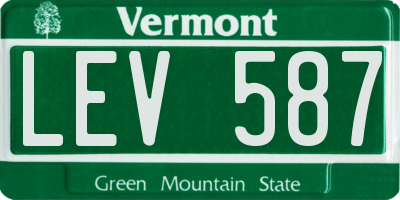 VT license plate LEV587