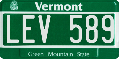 VT license plate LEV589