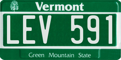 VT license plate LEV591