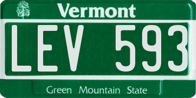 VT license plate LEV593